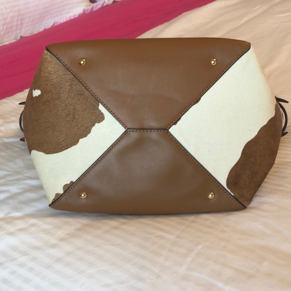 Lauren Ralph Lauren Leather Cow Print Handbag - Picture 3 of 8